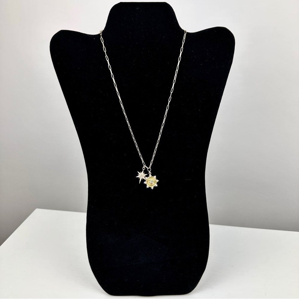 Jennifer Miller Gold Starburst Charm Necklace 18” - Picture 3 of 8